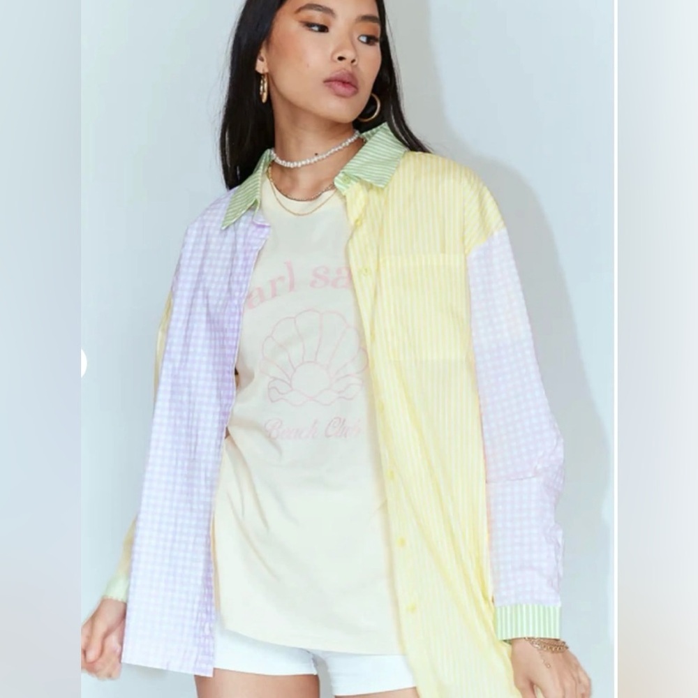 Gingham Colorblock Cotton Oxford Princess Polly US 2 Uk 6 - Picture 9 of 9